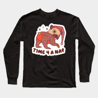 Sleepy Nap Pug Long Sleeve T-Shirt